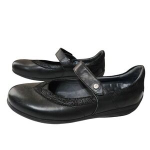 Wolky Women's Morris Mary Jane Size EU 40 US 9 Black Comfort Leather
